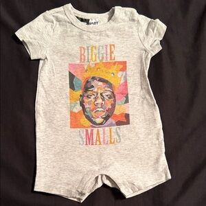 Gray Graphic Baby Romper